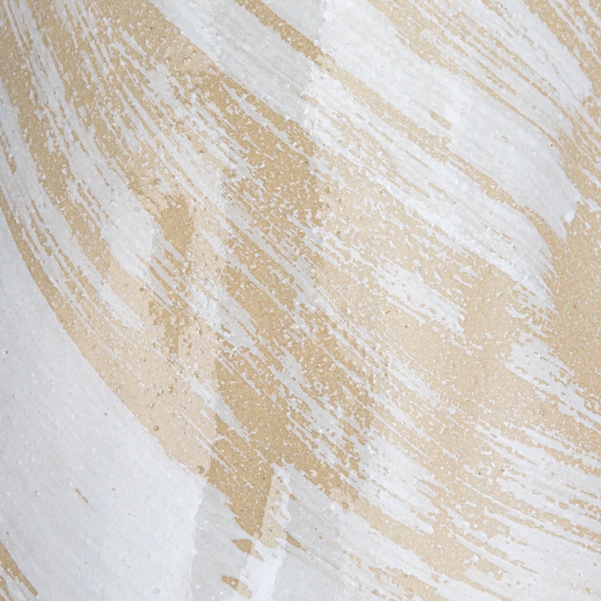 Hello Honey® 12.25" Cream & Gold with Reactive Glaze Hand Painted Stoneware Vase